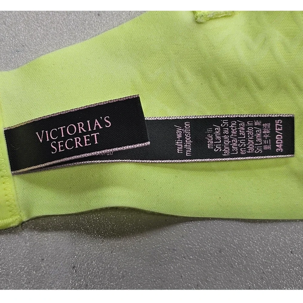 Victoria's Secret Neon Yellow Multi-Way‎ Underwire Bra 34DD 371089-GRH